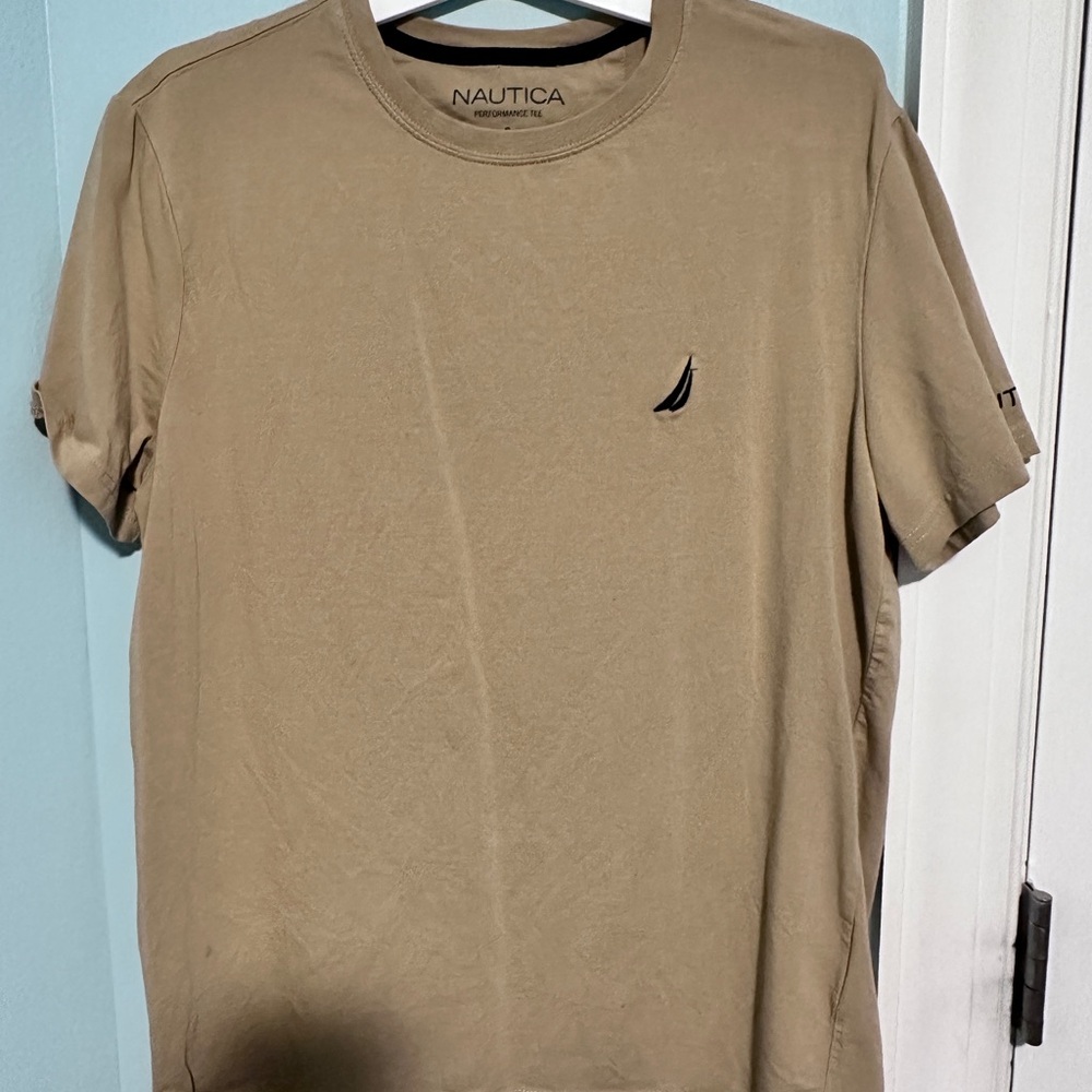 Nautica Men's Short Sleeve Beige Tee
